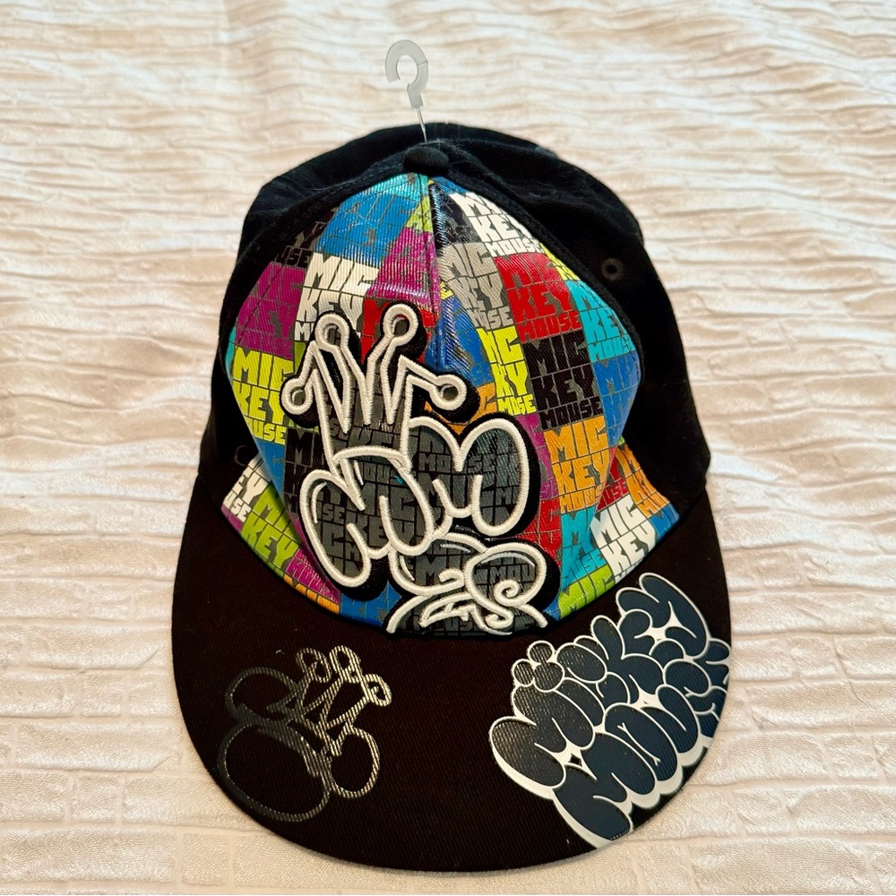 👑 Mickey Mouse Graphic Edge art Graffiti Cap Disney Parks OSFM NWT streetwear